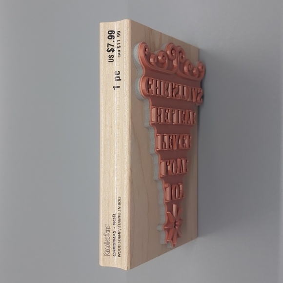 NWT Recollections Christmas Noel Wood Stamp - Picture 4 of 4